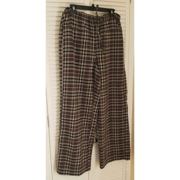 NEW FREE PEOPLE HUDSON CANYON CHARCOAL COMBO SLOUCHY PLAID COTTON PANTS MEDIUM - Picture 6 of 12